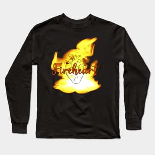 Fireheart with drawn heart Long Sleeve T-Shirt